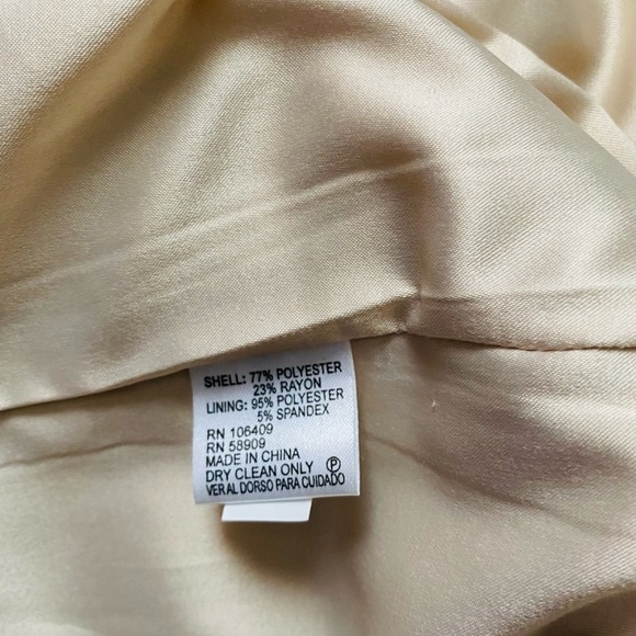 ANTONIO MELANI Women's Cream Striped Sleeveless Ruffled Sheath Office Dress Sz 2 - Picture 8 of 8